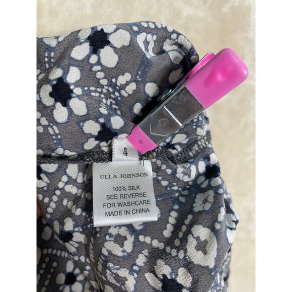 Ulla Johnson Woman’s Plus Size 4 Blue & Grey Long Sleeve Silk Jumper - Picture 8 of 9